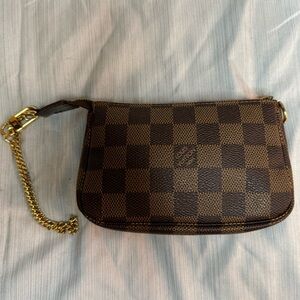 Authentic Louis Vitton Mini Pochette Damier Ebene